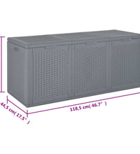 Gartenbox Grau PP Rattan 270 L