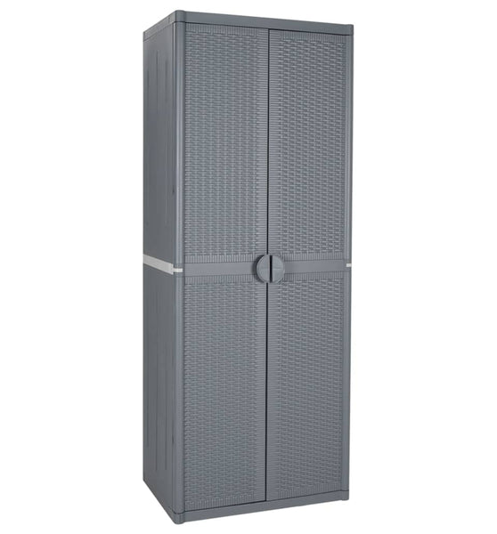 Gartenschrank Grau 65x45x172 cm PP Rattan