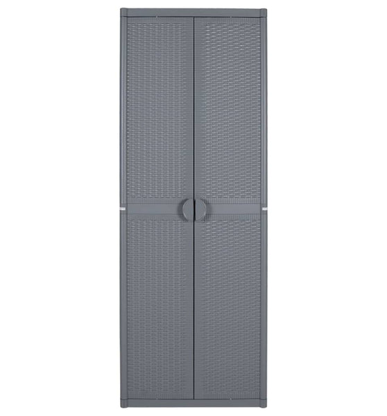 Gartenschrank Grau 65x45x172 cm PP Rattan