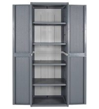 Gartenschrank Grau 65x45x172 cm PP Rattan