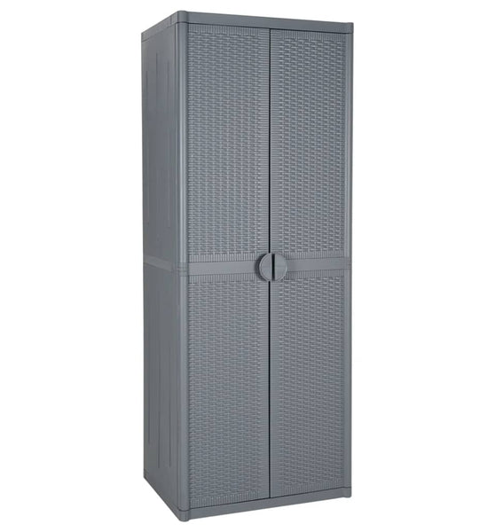 Gartenschrank Grau 65x45x172 cm PP Rattan