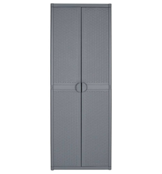 Gartenschrank Grau 65x45x172 cm PP Rattan