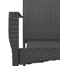 7-tlg. Garten-Essgruppe mit Kissen Schwarz Poly Rattan