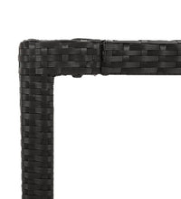 7-tlg. Garten-Essgruppe mit Kissen Schwarz Poly Rattan