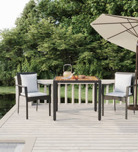 3-tlg. Garten-Essgruppe mit Kissen Schwarz Poly Rattan