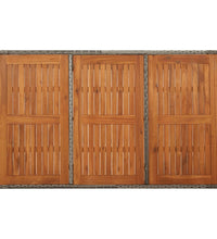 5-tlg. Garten-Essgruppe mit Kissen Grau Poly Rattan