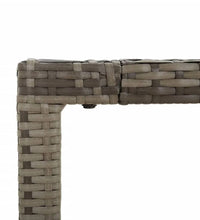 5-tlg. Garten-Essgruppe mit Kissen Grau Poly Rattan