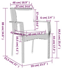 5-tlg. Garten-Essgruppe mit Kissen Grau Poly Rattan