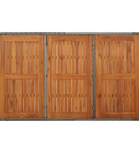 7-tlg. Garten-Essgruppe mit Kissen Grau Poly Rattan