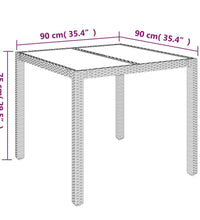 5-tlg. Garten-Essgruppe mit Kissen Schwarz Poly Rattan