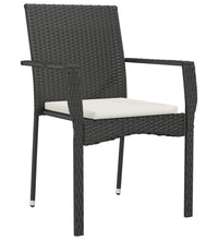5-tlg. Garten-Essgruppe mit Kissen Schwarz Poly Rattan
