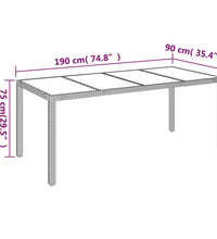 7-tlg. Garten-Essgruppe mit Kissen Schwarz Poly Rattan