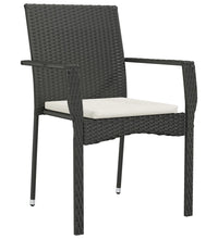 9-tlg. Garten-Essgruppe mit Kissen Schwarz Poly Rattan