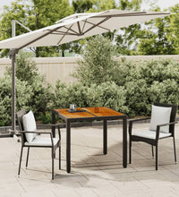 3-tlg. Garten-Essgruppe mit Kissen Schwarz Poly Rattan