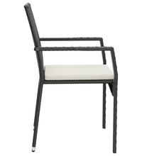 5-tlg. Garten-Essgruppe mit Kissen Schwarz Poly Rattan