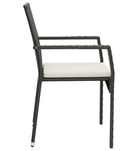 5-tlg. Garten-Essgruppe mit Kissen Schwarz Poly Rattan