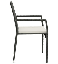 7-tlg. Garten-Essgruppe mit Kissen Schwarz Poly Rattan