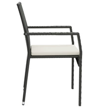 9-tlg. Garten-Essgruppe mit Kissen Schwarz Poly Rattan