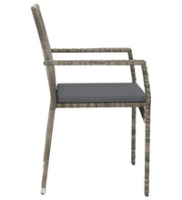 5-tlg. Garten-Essgruppe mit Kissen Grau Poly Rattan