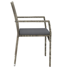 5-tlg. Garten-Essgruppe mit Kissen Grau Poly Rattan