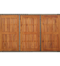 5-tlg. Garten-Essgruppe mit Kissen Grau Poly Rattan