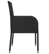 9-tlg. Garten-Essgruppe mit Kissen Schwarz Poly Rattan