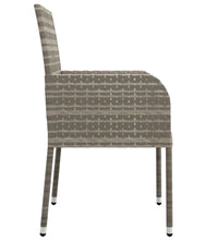 5-tlg. Garten-Essgruppe mit Kissen Grau Poly Rattan