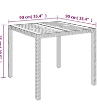 3-tlg. Garten-Essgruppe mit Kissen Schwarz Poly Rattan