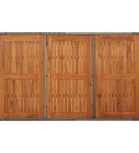 7-tlg. Garten-Essgruppe mit Kissen Grau Poly Rattan