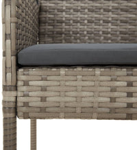 7-tlg. Garten-Essgruppe mit Kissen Grau Poly Rattan