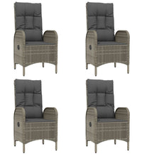 5-tlg. Garten-Essgruppe mit Kissen Grau Poly Rattan