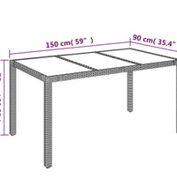 5-tlg. Garten-Essgruppe mit Kissen Grau Poly Rattan