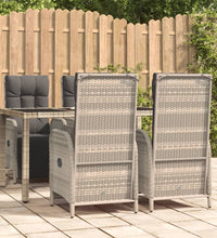 5-tlg. Garten-Essgruppe mit Kissen Grau Poly Rattan