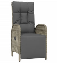 7-tlg. Garten-Essgruppe mit Kissen Grau Poly Rattan