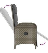 7-tlg. Garten-Essgruppe mit Kissen Grau Poly Rattan
