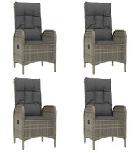 7-tlg. Garten-Essgruppe mit Kissen Grau Poly Rattan