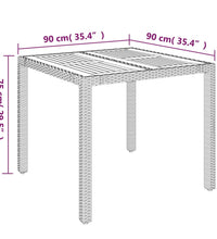 3-tlg. Garten-Essgruppe mit Kissen Grau Poly Rattan