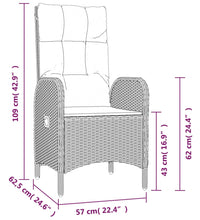 7-tlg. Garten-Essgruppe mit Kissen Grau Poly Rattan