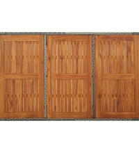 5-tlg. Garten-Essgruppe mit Kissen Grau Poly Rattan