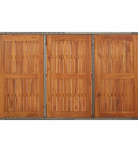 7-tlg. Garten-Essgruppe mit Kissen Grau Poly Rattan