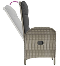 9-tlg. Garten-Essgruppe mit Kissen Grau Poly Rattan