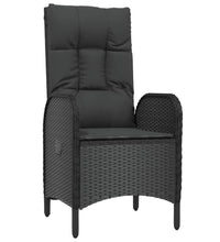 7-tlg. Garten-Essgruppe mit Kissen Schwarz und Grau Poly Rattan