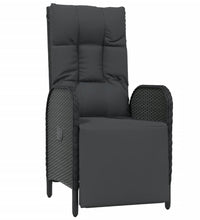 7-tlg. Garten-Essgruppe mit Kissen Schwarz und Grau Poly Rattan