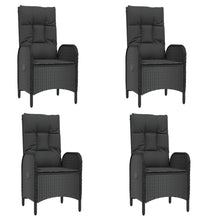 7-tlg. Garten-Essgruppe mit Kissen Schwarz Poly Rattan