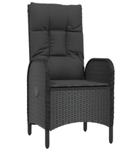 7-tlg. Garten-Essgruppe mit Kissen Schwarz Poly Rattan