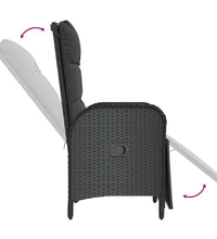 7-tlg. Garten-Essgruppe mit Kissen Schwarz Poly Rattan