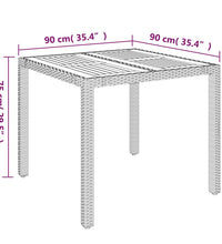 3-tlg. Garten-Essgruppe mit Kissen Schwarz Poly Rattan