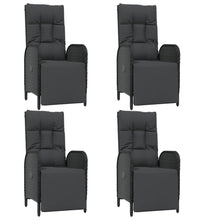 5-tlg. Garten-Essgruppe mit Kissen Schwarz Poly Rattan