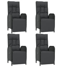 5-tlg. Garten-Essgruppe mit Kissen Schwarz Poly Rattan
