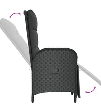 9-tlg. Garten-Essgruppe mit Kissen Schwarz Poly Rattan